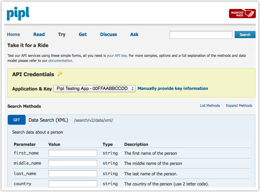 Pipl I/O Docs Screenshot